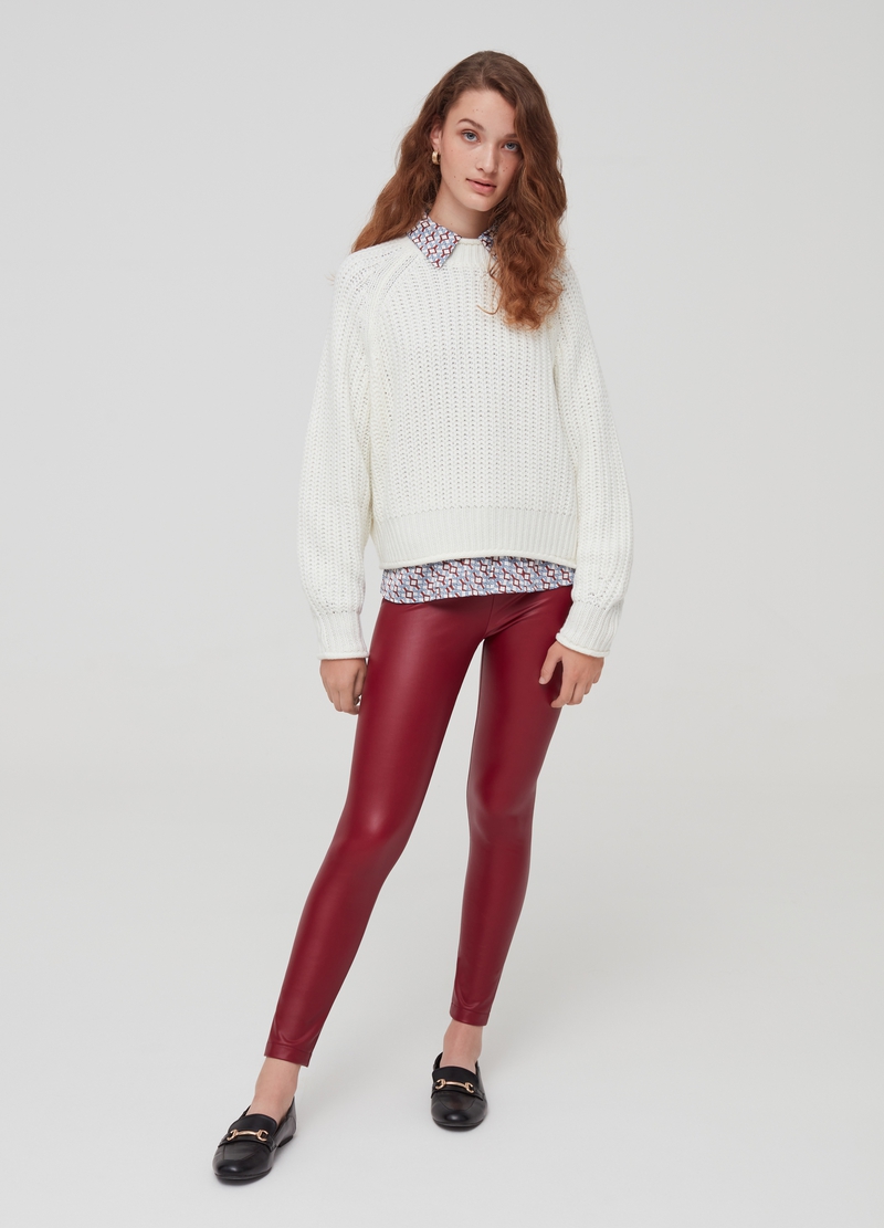 Stretch leather-look leggings1