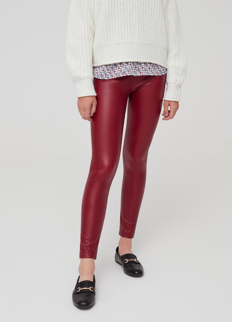 Stretch leather-look leggings2
